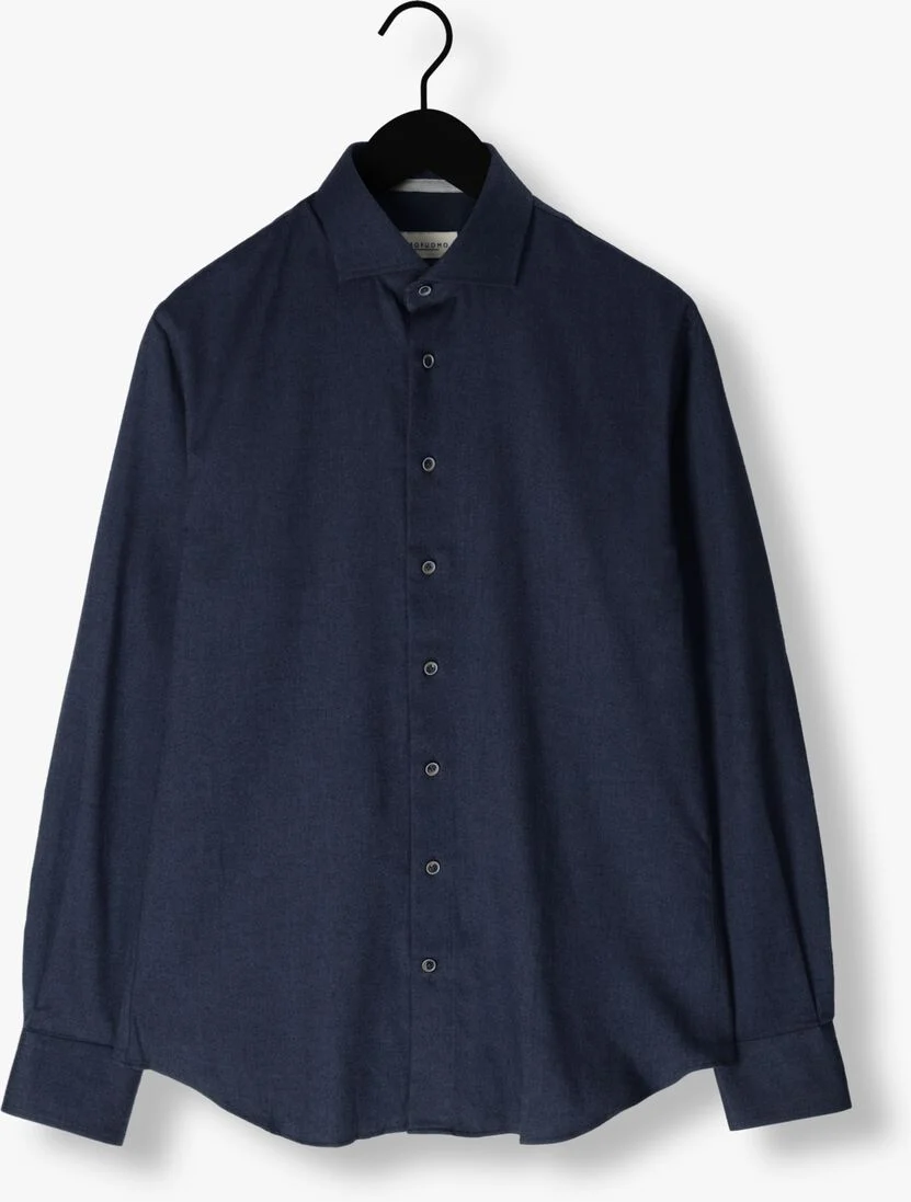 PROFUOMO blauwe profuomo casual overhemd twill brush