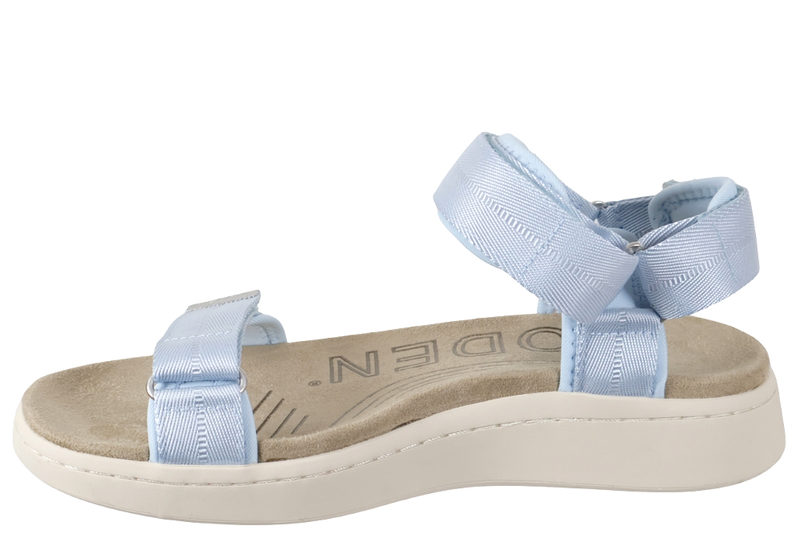 WODEN LINE MOONSTONE SANDAL I LYSEBLÅT TEKSTIL