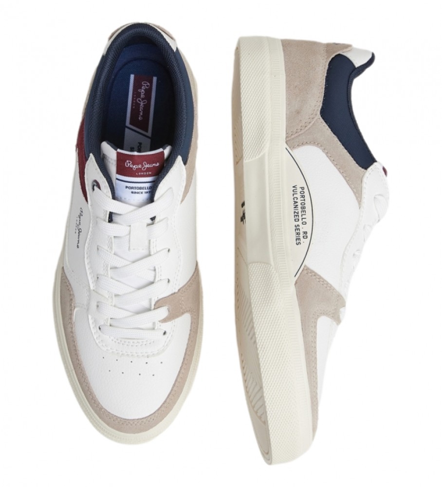 Tênis Pepe Jeans Kenton Masterlow de couro branco