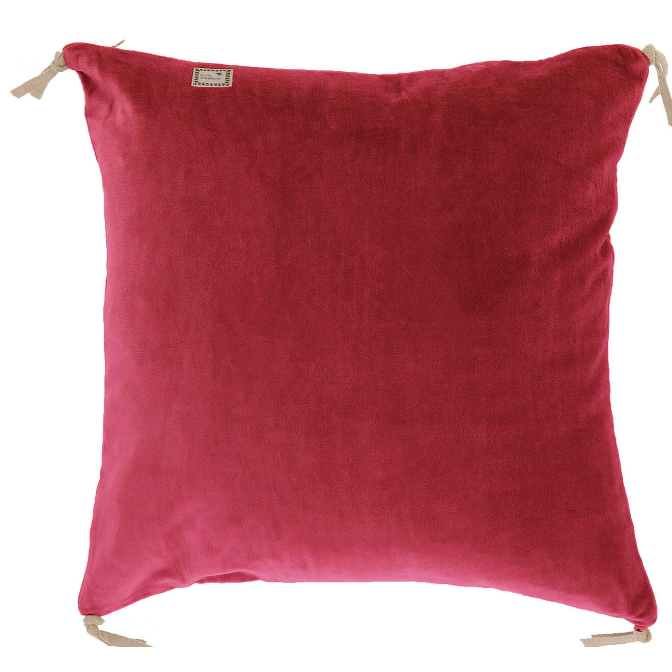 En Fil d'Indienne Housse de coussin Vague velours rouge - 45x45 cm