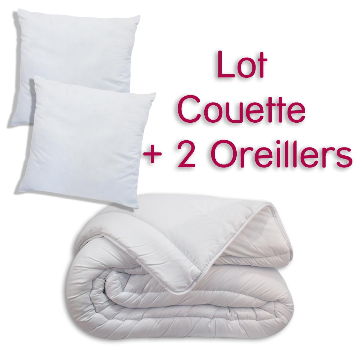 KIT COUETTE 220X240CM 350G ET 2 OREILLERS 60X60CM