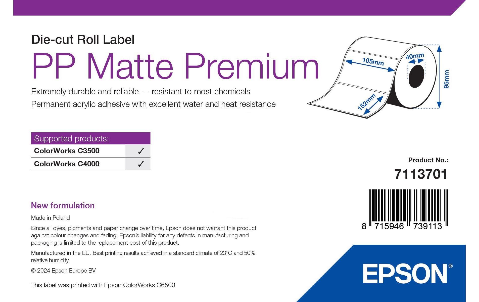 Etikettenrolle PP Matte PremiumMatt beschichtete Premium-Etikettenrolle