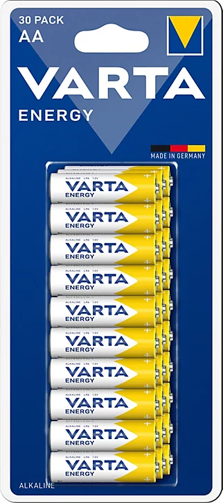 Pile alcaline AA (LR6) Varta, lot de 30