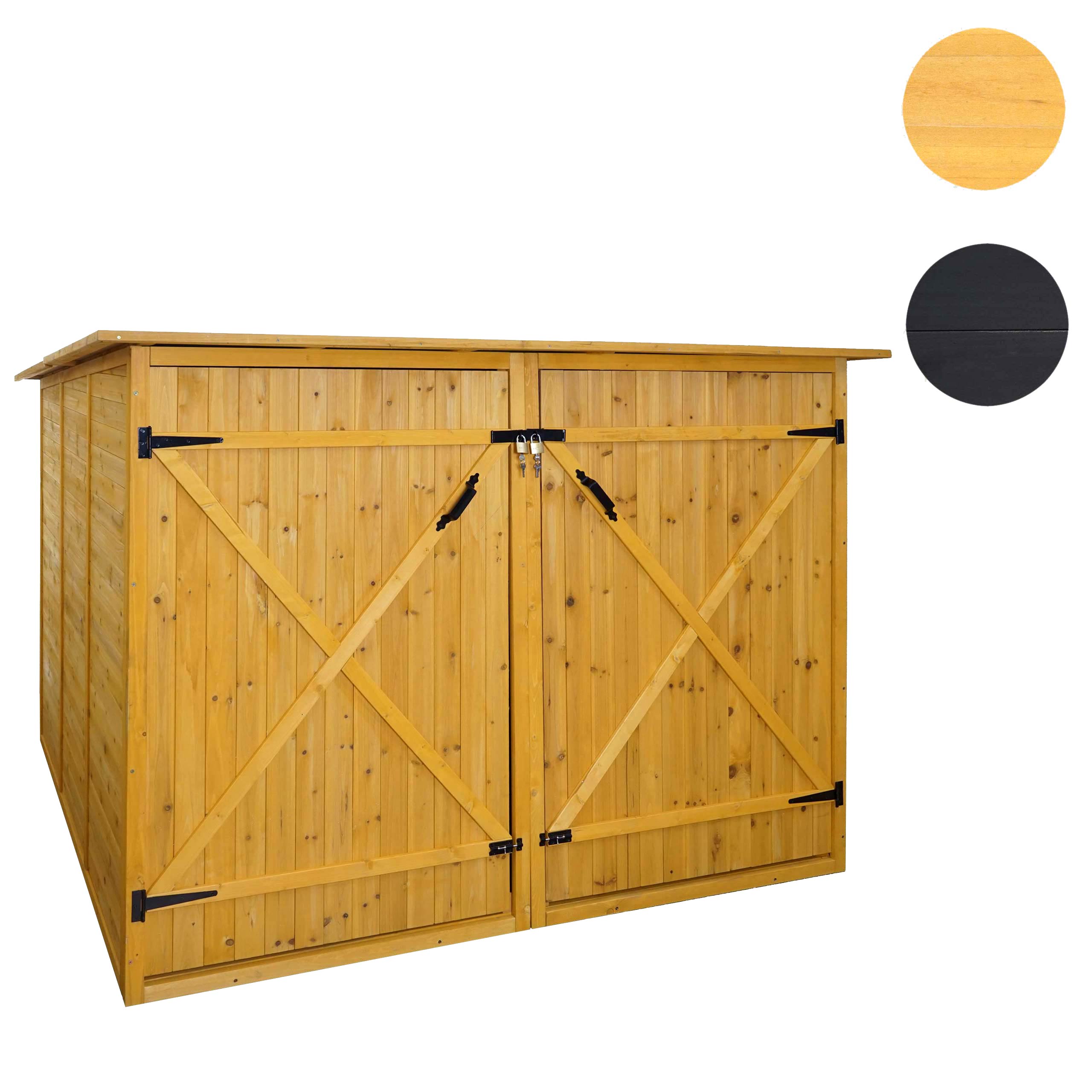 2er-Fahrradgarage MCW-H60, Fahrradbox Geräteschuppen Gerätehaus, MVG abschließbar 151x200x200cm ~ braun