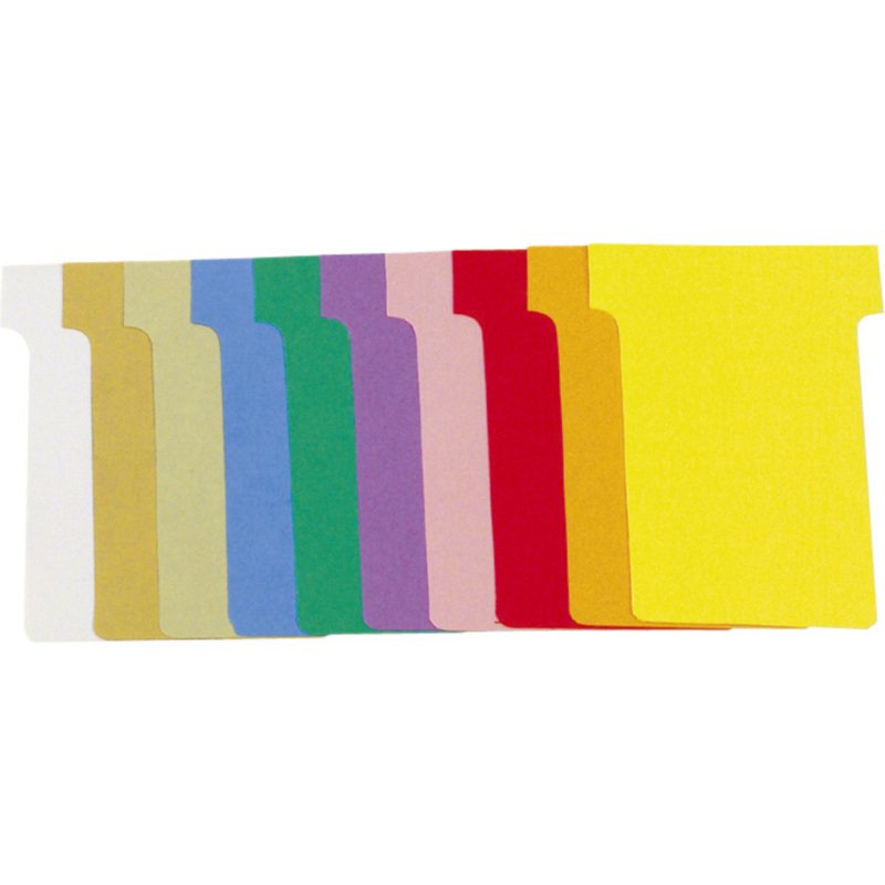 Fiche T indice 2 / 60 mm- couleurs assorties - Lot de 1000