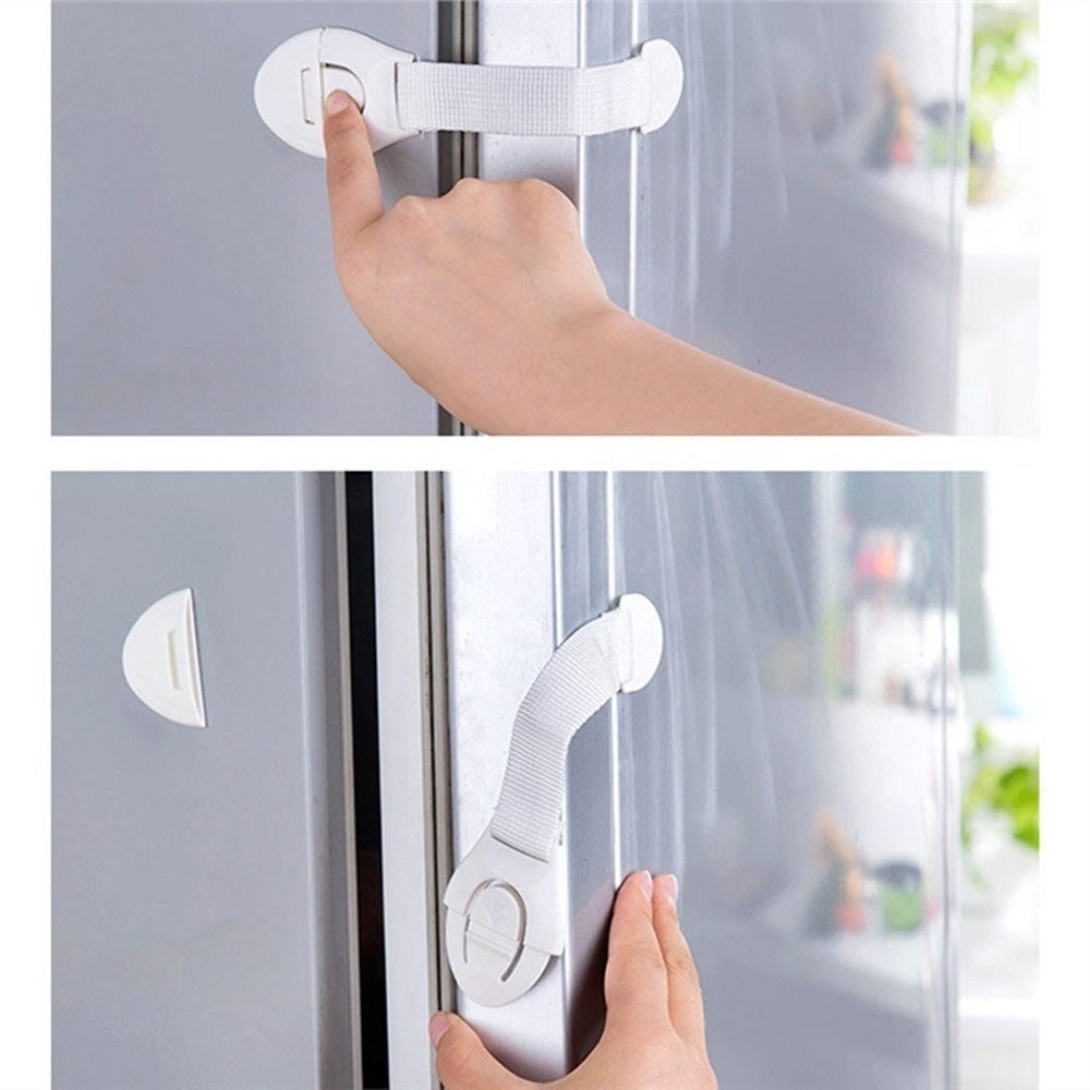 (10er Set) Universal Baby Kindersicherung Selbstklebende Schutzvorrichtung für Türe / Schubladen / Schrank