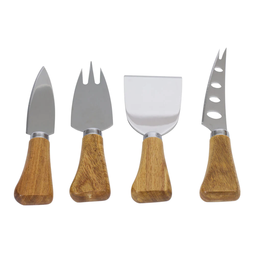 Coffret service fromage 4 couverts de service bois et inox Table passi