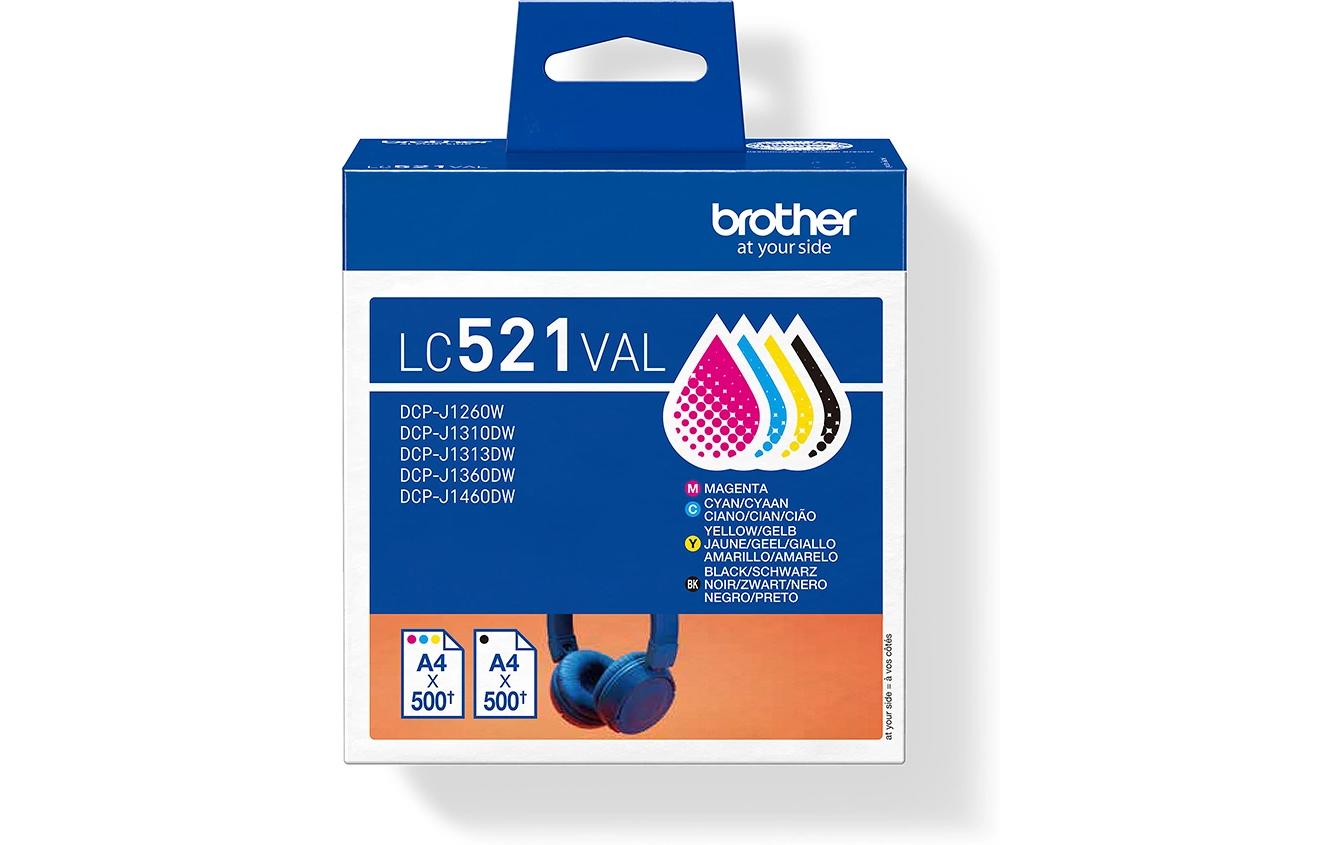 Tintenset LC521 VAL Black/Cyan/Magenta/YellowTinte: Schwarz, Cyan, Magenta und Gelb