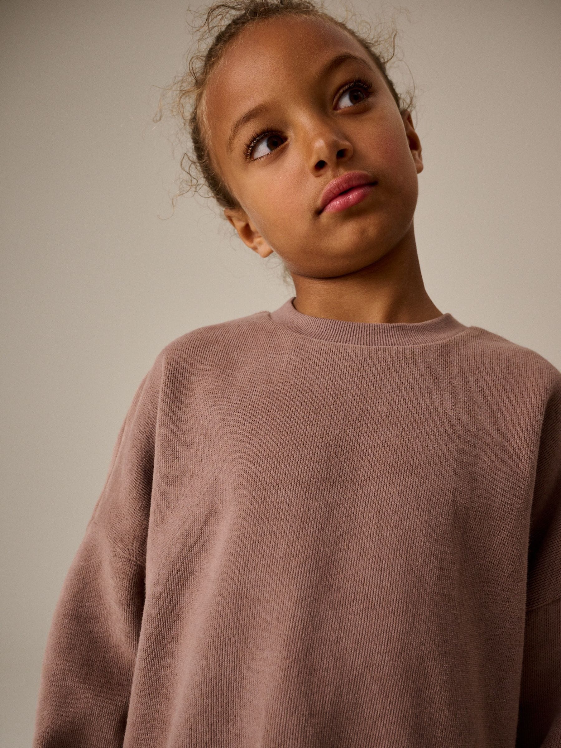 Bruin - Set van oversized behaaglijk sweatshirt en broek met wijde pijpen (3-16jr)