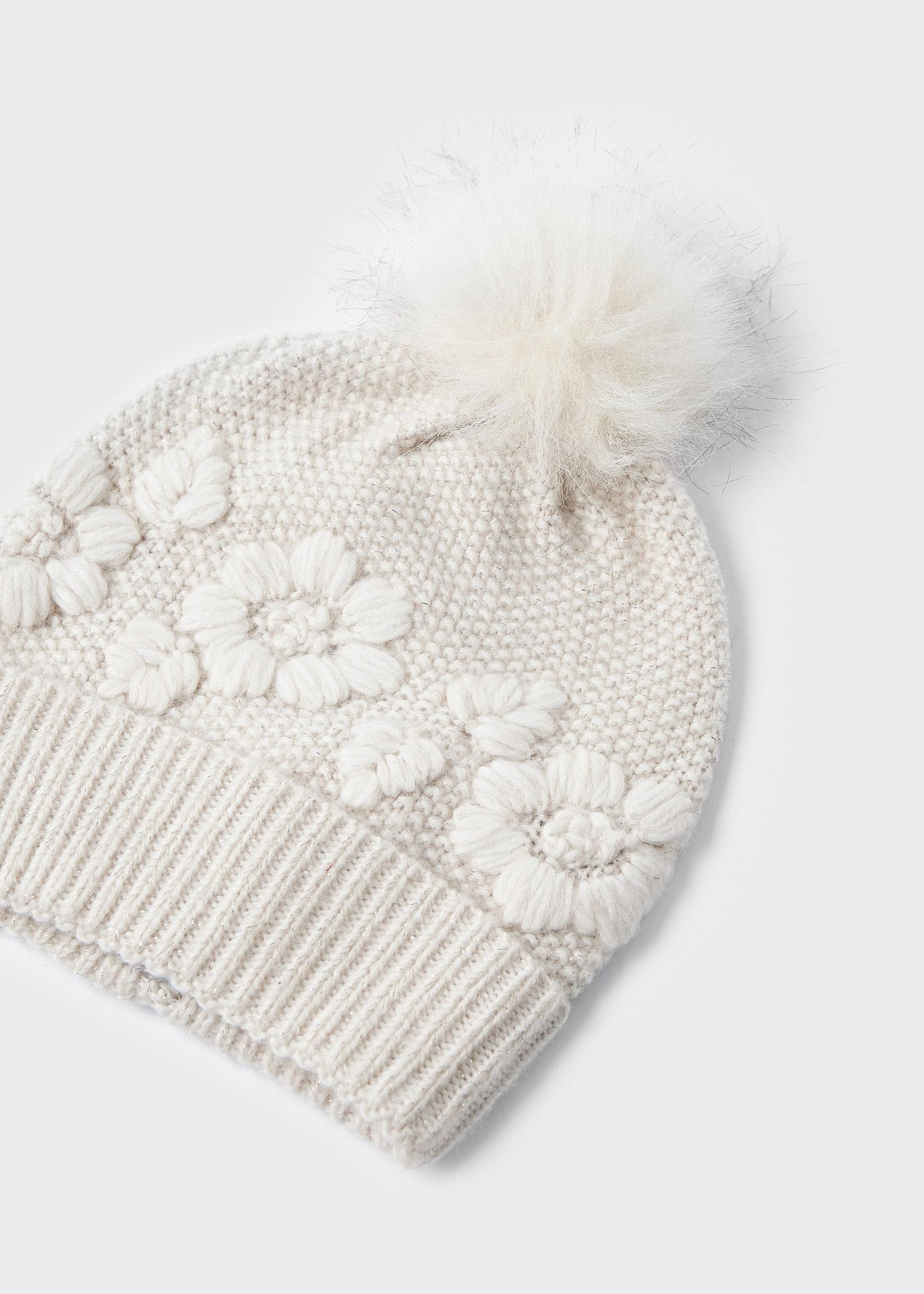 Conjunto de cachecol e gorro em poliéster reciclado para meninas