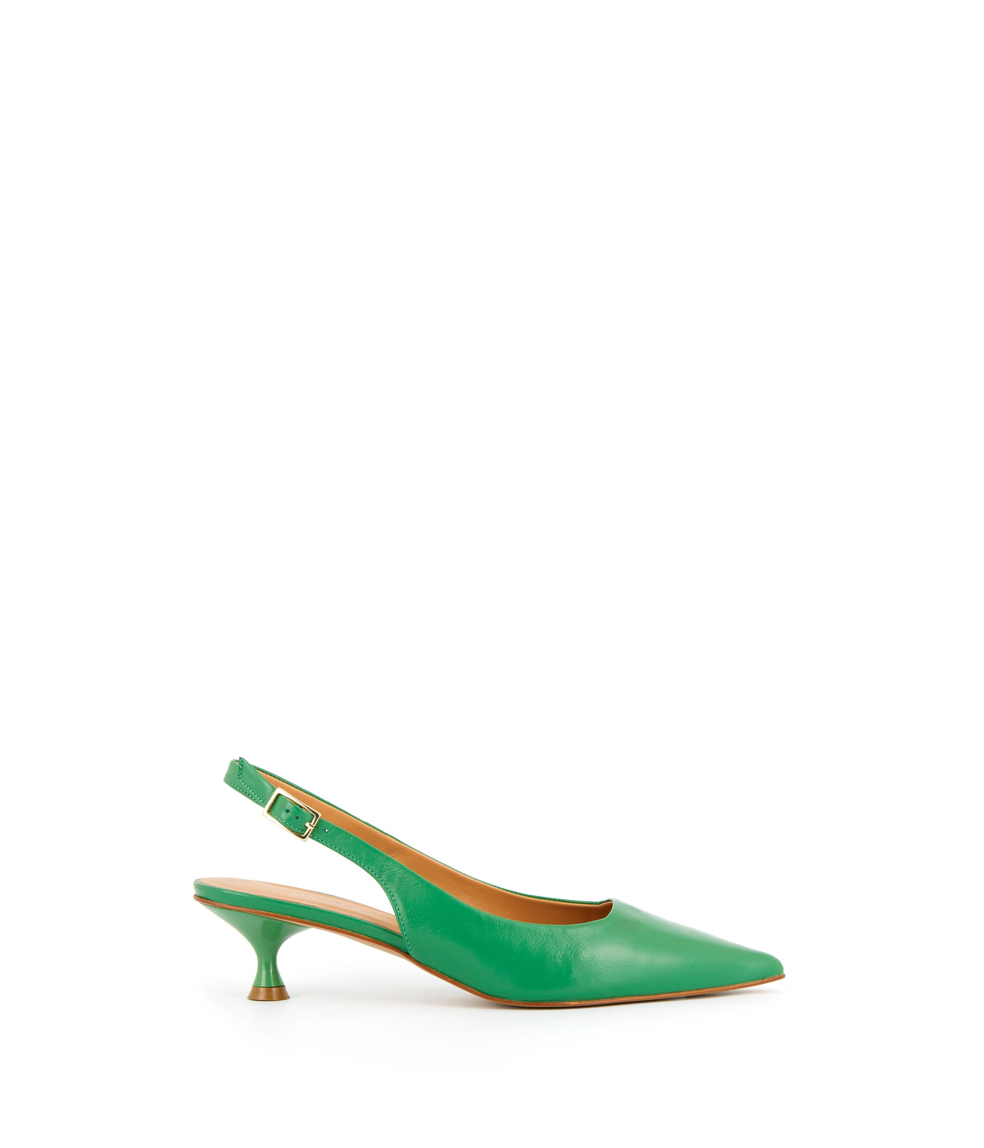 Slingback cuir vert Esmé