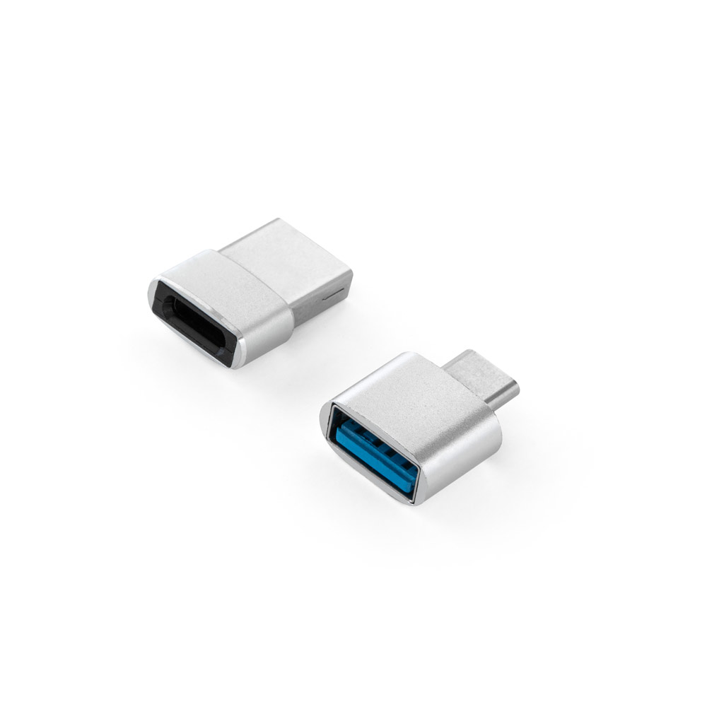 hi!dea 97090 - Jeu de 2 adaptateurs USB-A / USB-C en aluminium
