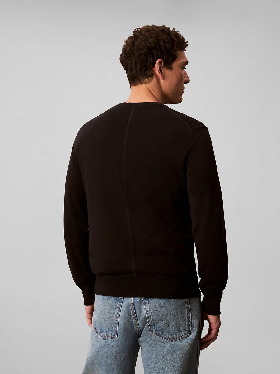 CALVIN KLEIN<br>Suéter em malha fina com gola redonda
