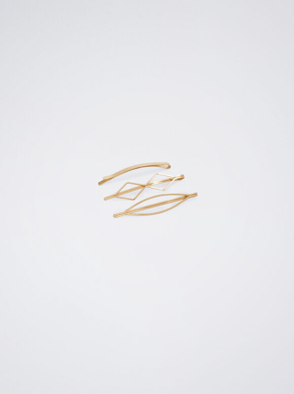 Conjunto de grampos de cabelo - Dourado