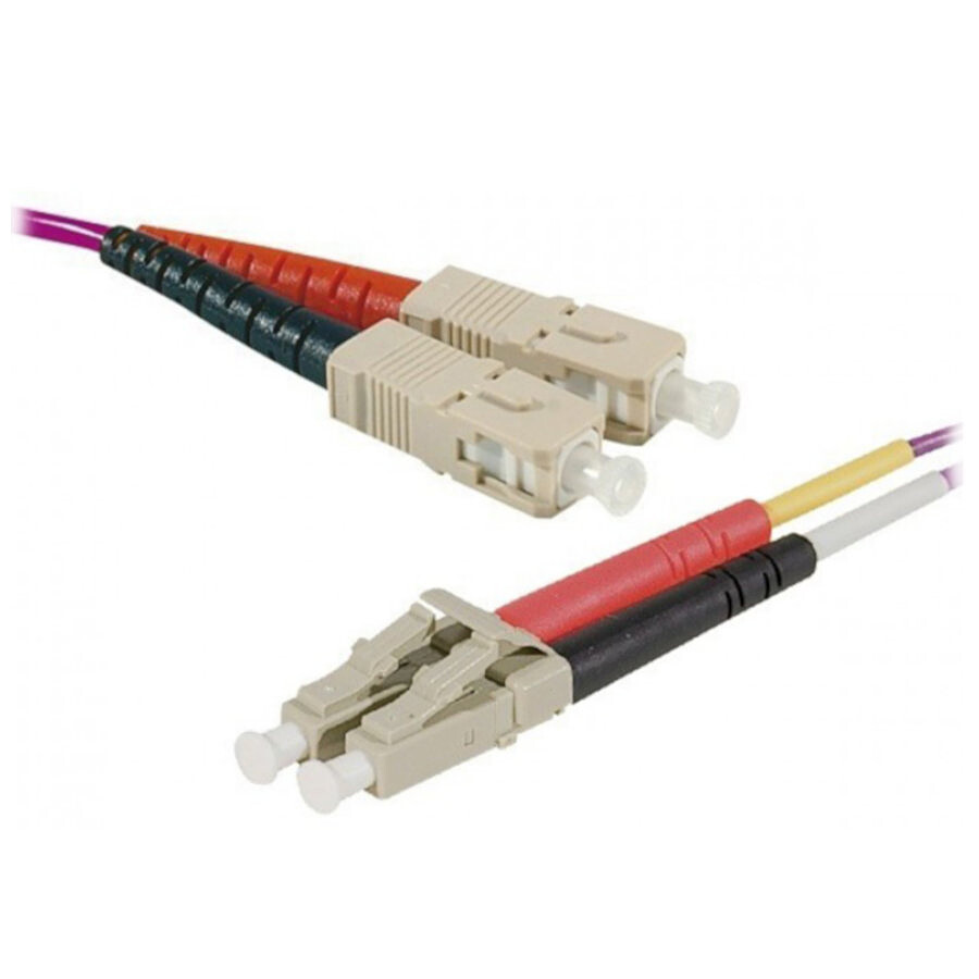 Jarretière optique duplex multimode 2mm OM4 SC-UPC/LC-UPC - 1 m
