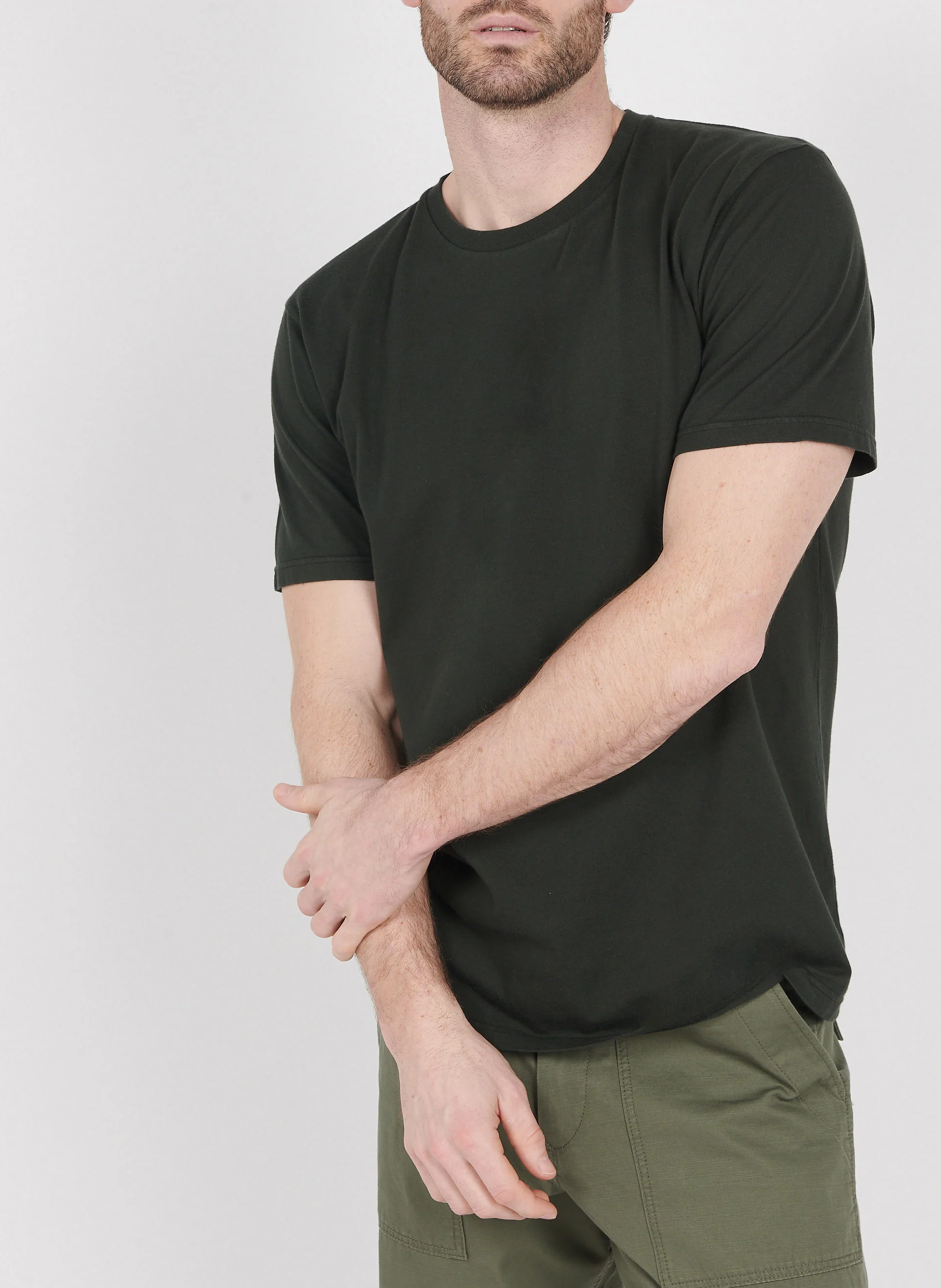 T-shirt col rond en coton biologique | Vert