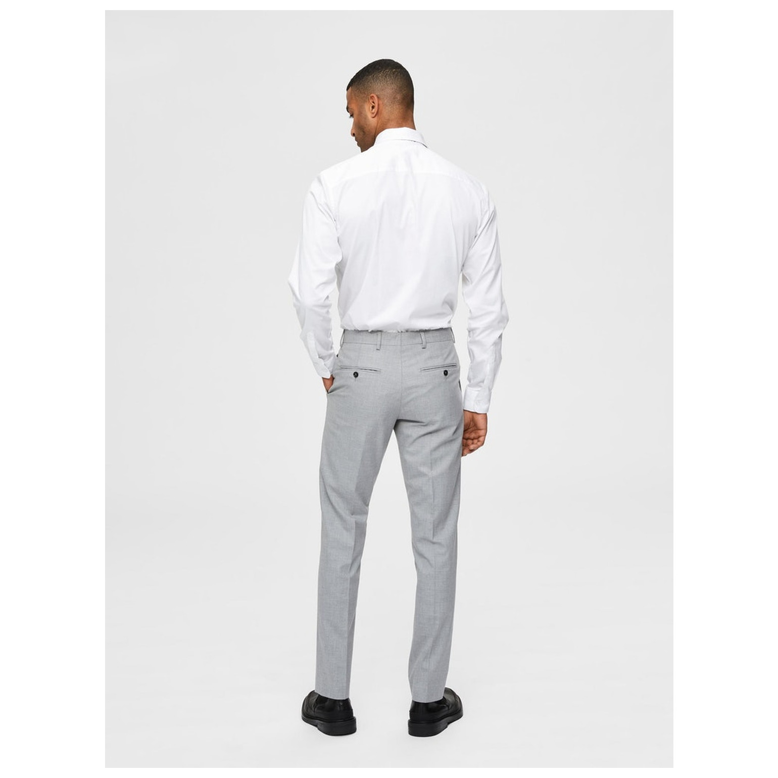 selected SLHSLIM-MYLOLOGAN LIGHT GREY