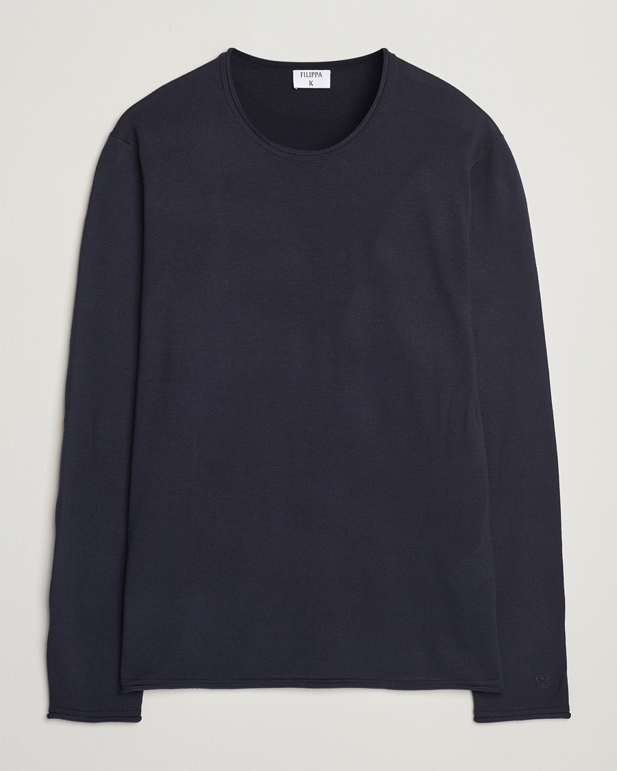 Filippa K Rolled Edge Knitted Sweater Navy