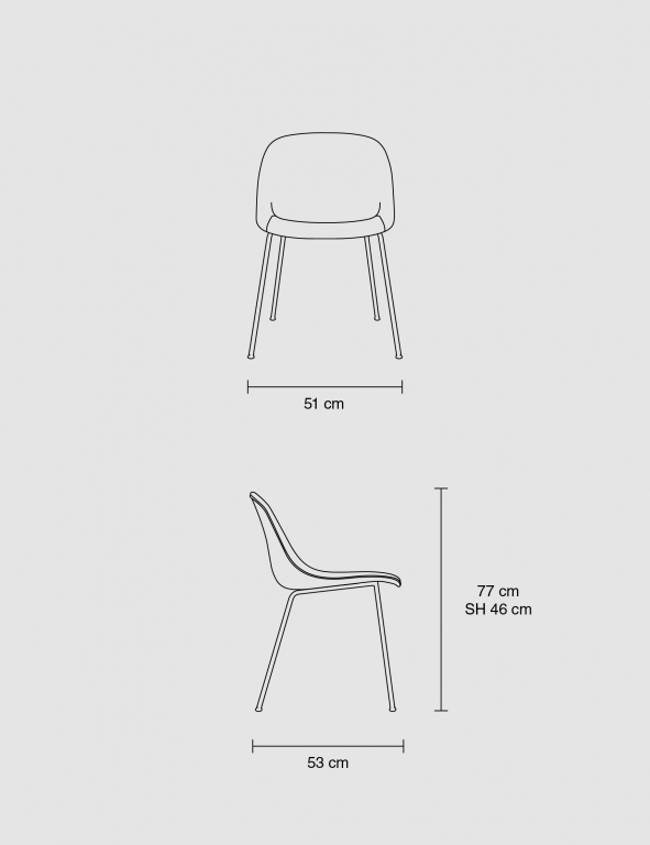 Muuto Fiber Side Tube stoel oker