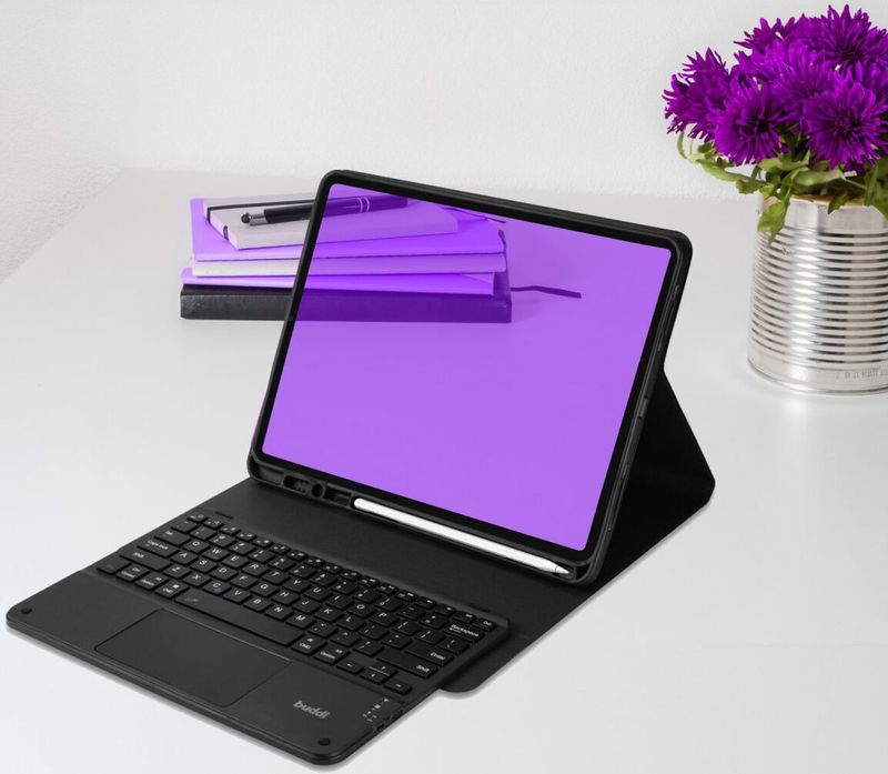 Buddi Zuna - Book Case - Zwart - Samsung Galaxy Tab S6 Lite - QWERTY Toetsenbord