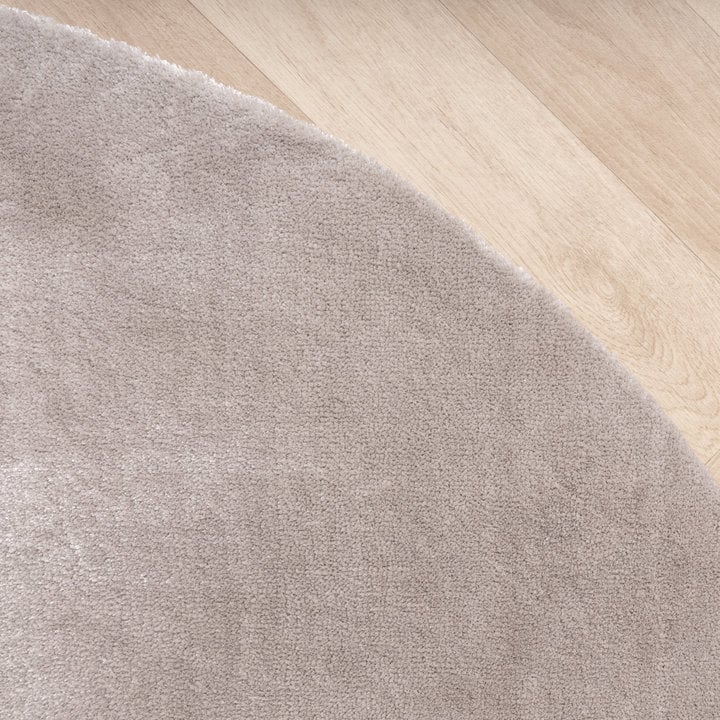 Rond viscose vloerkleed - Vive Grijs | Wasbaar!