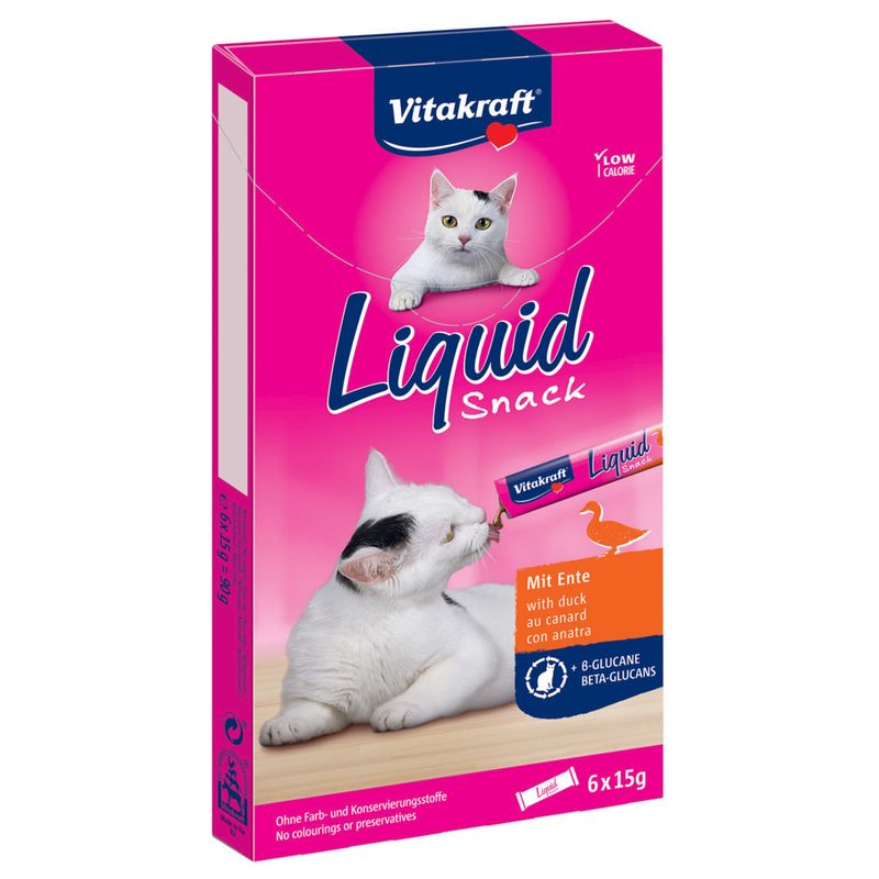 Friandises liquides Vitakraft, canard & bêta-glucanes