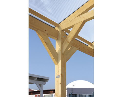 SKAN HOLZ Westerwald enkele carport inclusief paalankers, 362 x 541 cm, walnoot