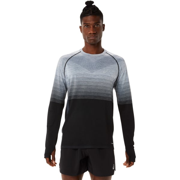T-shirt running ASICS SEAMLESS LS TOP PERFORMANCE BLACK/CARRIER GREY