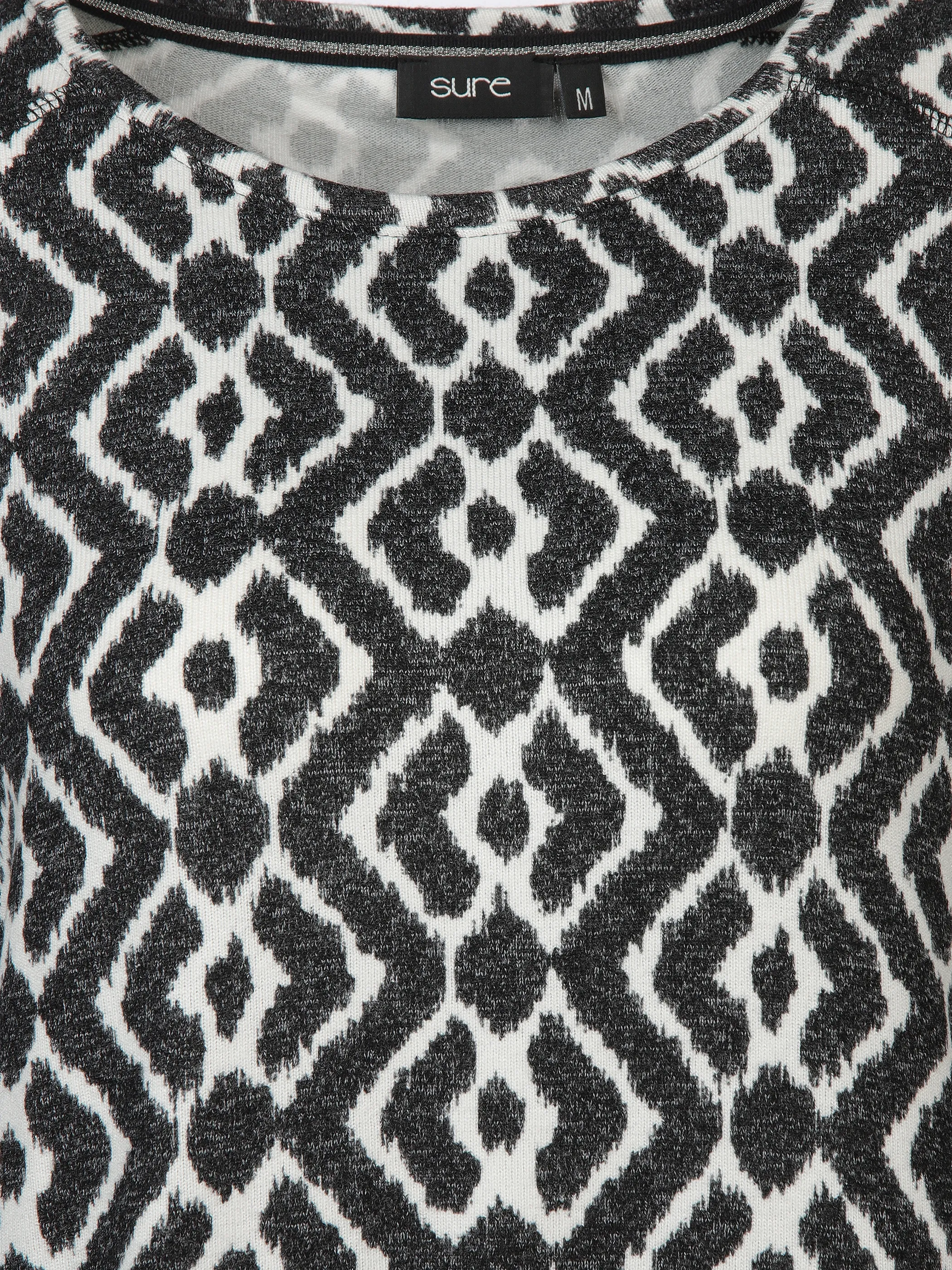 Damen Flauschshirt im abstrakten Dessin