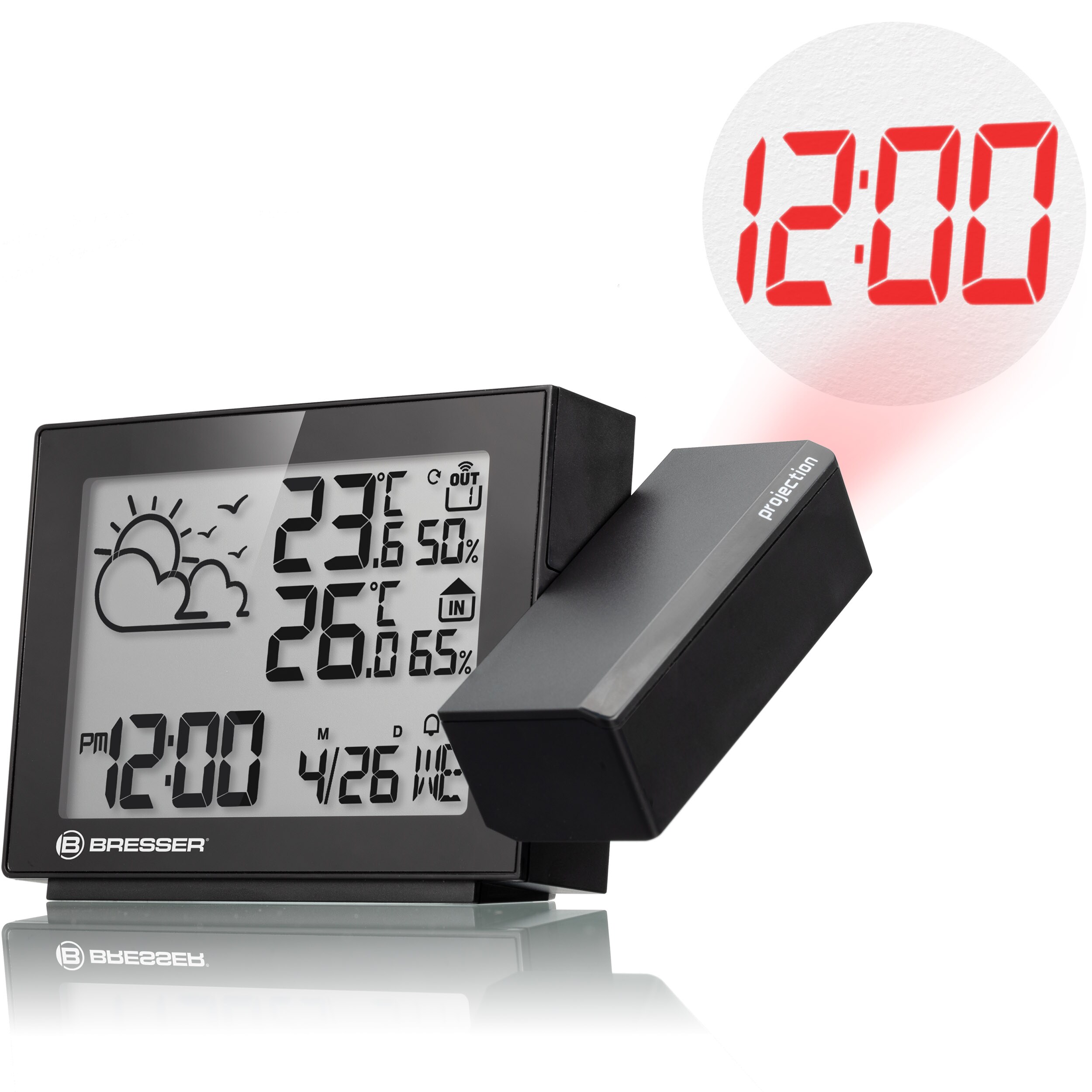 BRESSER Projektions-Funkwetterstation MeteoTemp P