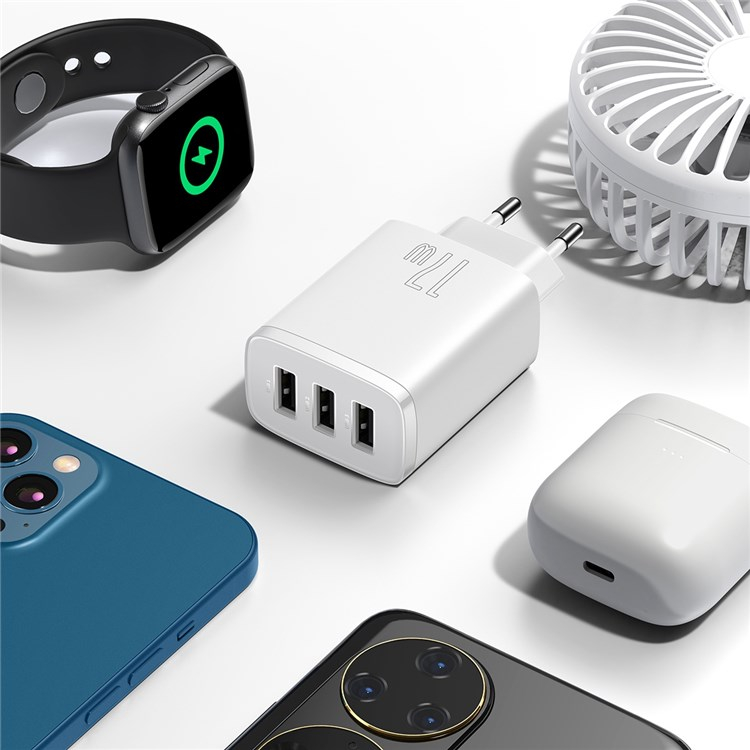 (17W) 3x USB A Ladegerät Netzteil - Weiss