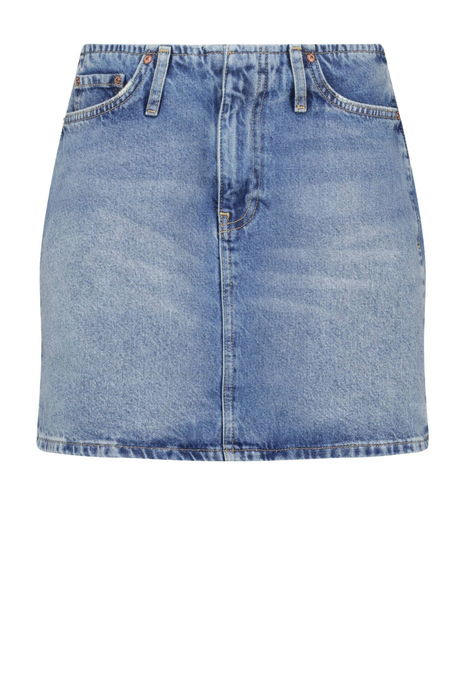 America Today denim midi rok medium blue denim