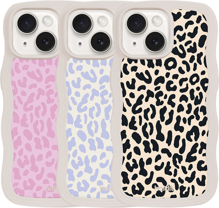 HoldIt Print Pack iPhone 15/14/13 Leopard Hvid
