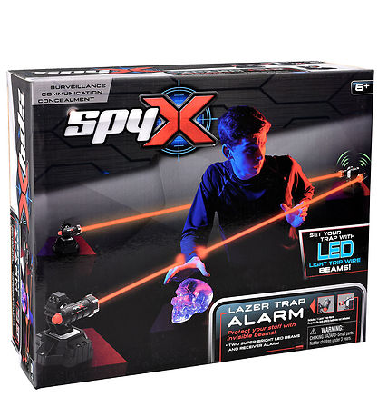 SpyX - Lazer Trap Alarm - Sort/Sølv/R?d