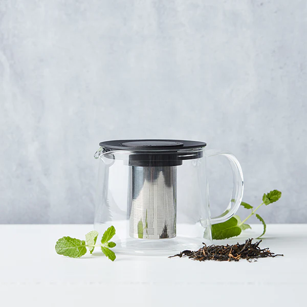 Théière en verre avec filtre inox 0,6 L noir Point Virgule