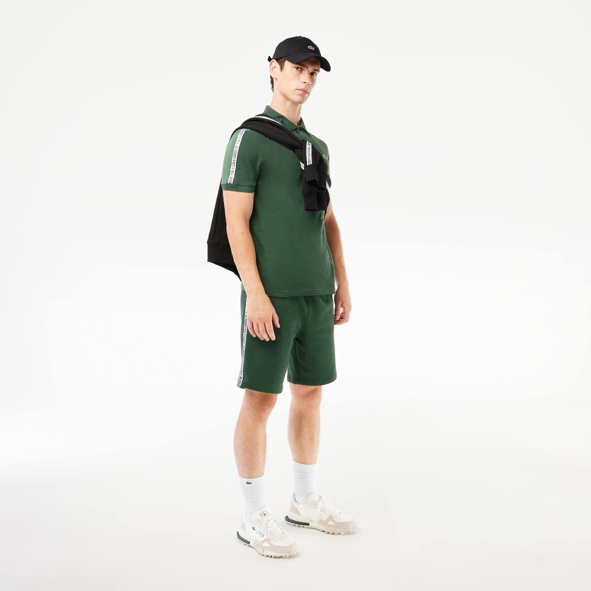Herren LACOSTE Jogger Shorts aus Baumwoll-Flanell Bermudas - Grün - Lacoste - Herren