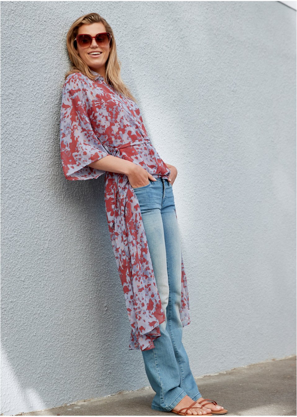 Robe-chemise avec imprimé tie-dye