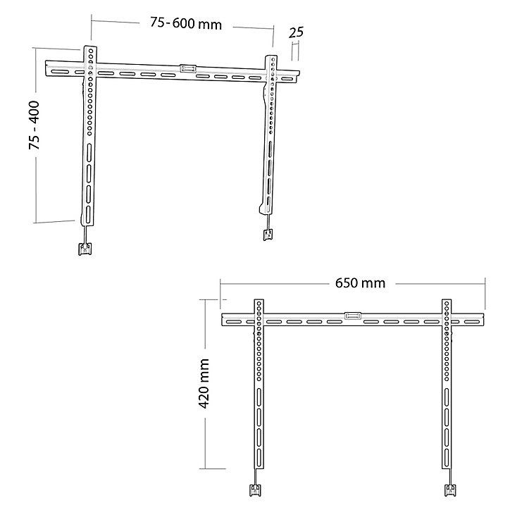 Support mural TV fixe Erard PRAX25V600