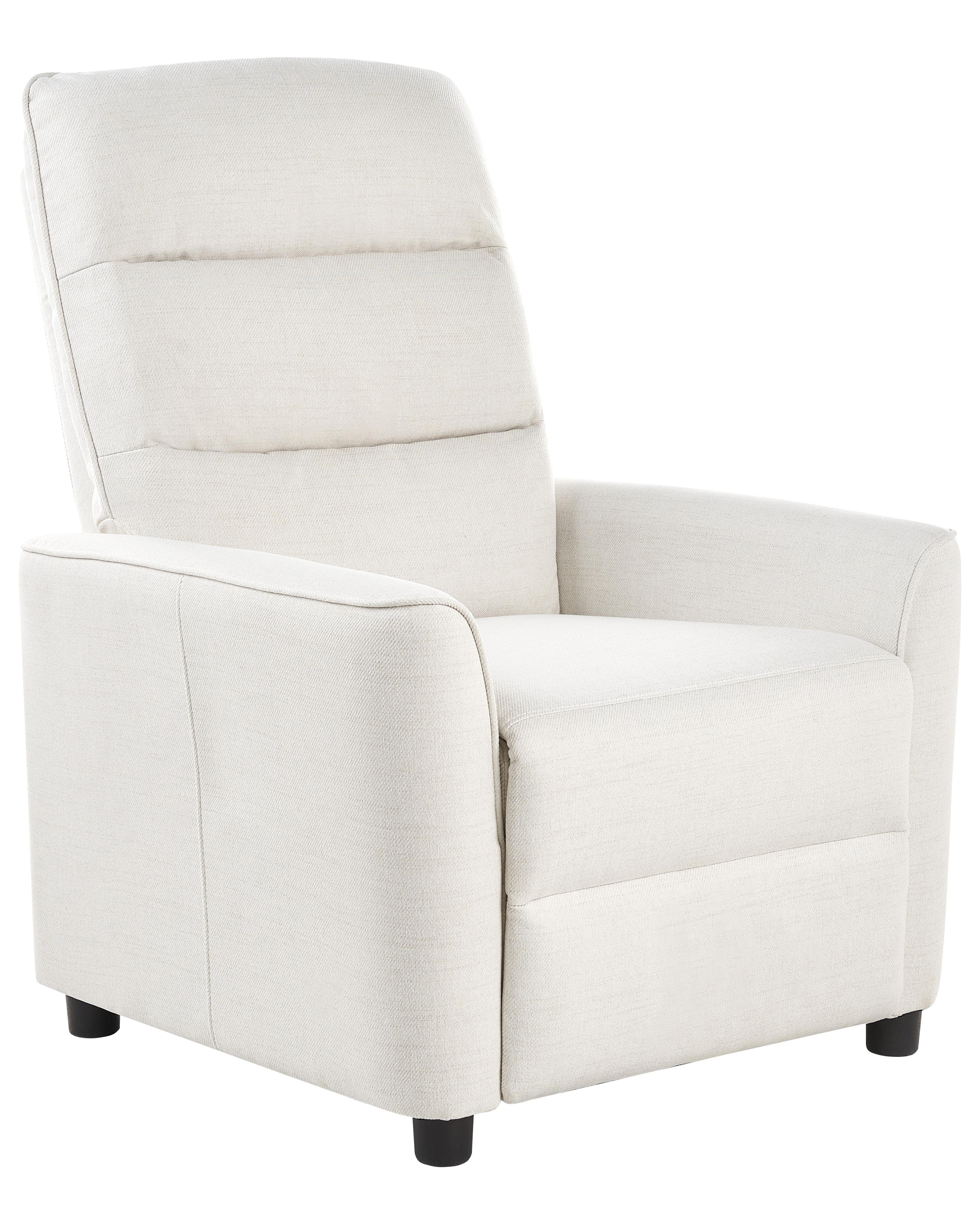 Relaxfauteuil SANDE inclusief voetensteun Stof Gebroken wit