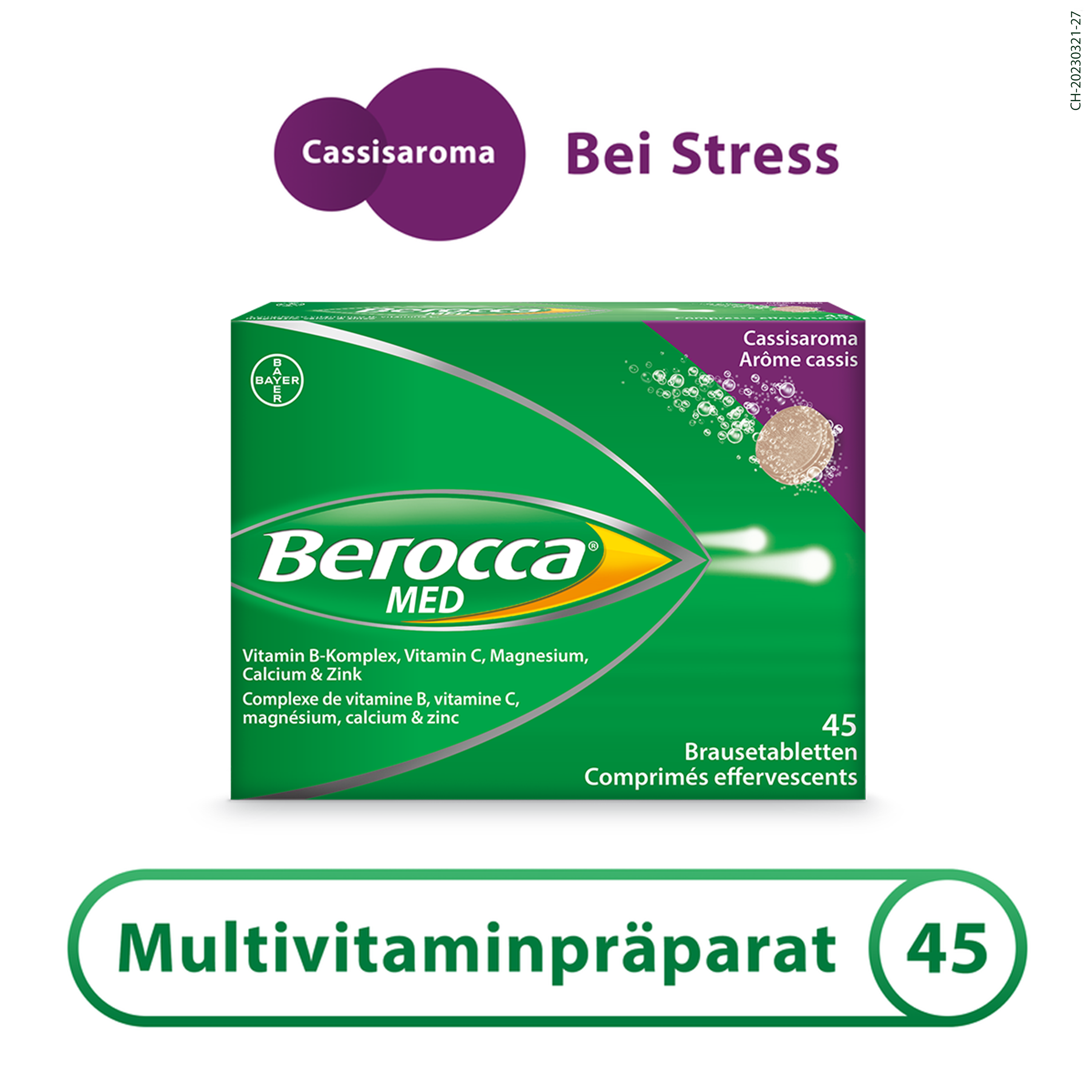 BEROCCA MED Brausetabl Cassisaroma Ds 45 Stk
