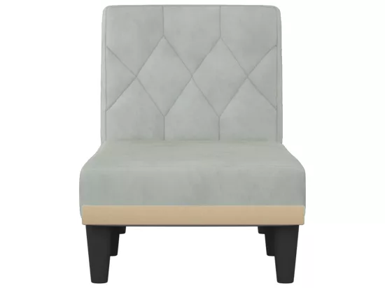 Chaise longue gris clair velours