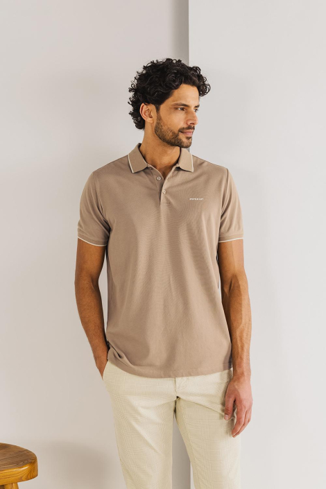 State of Art beige heren polo