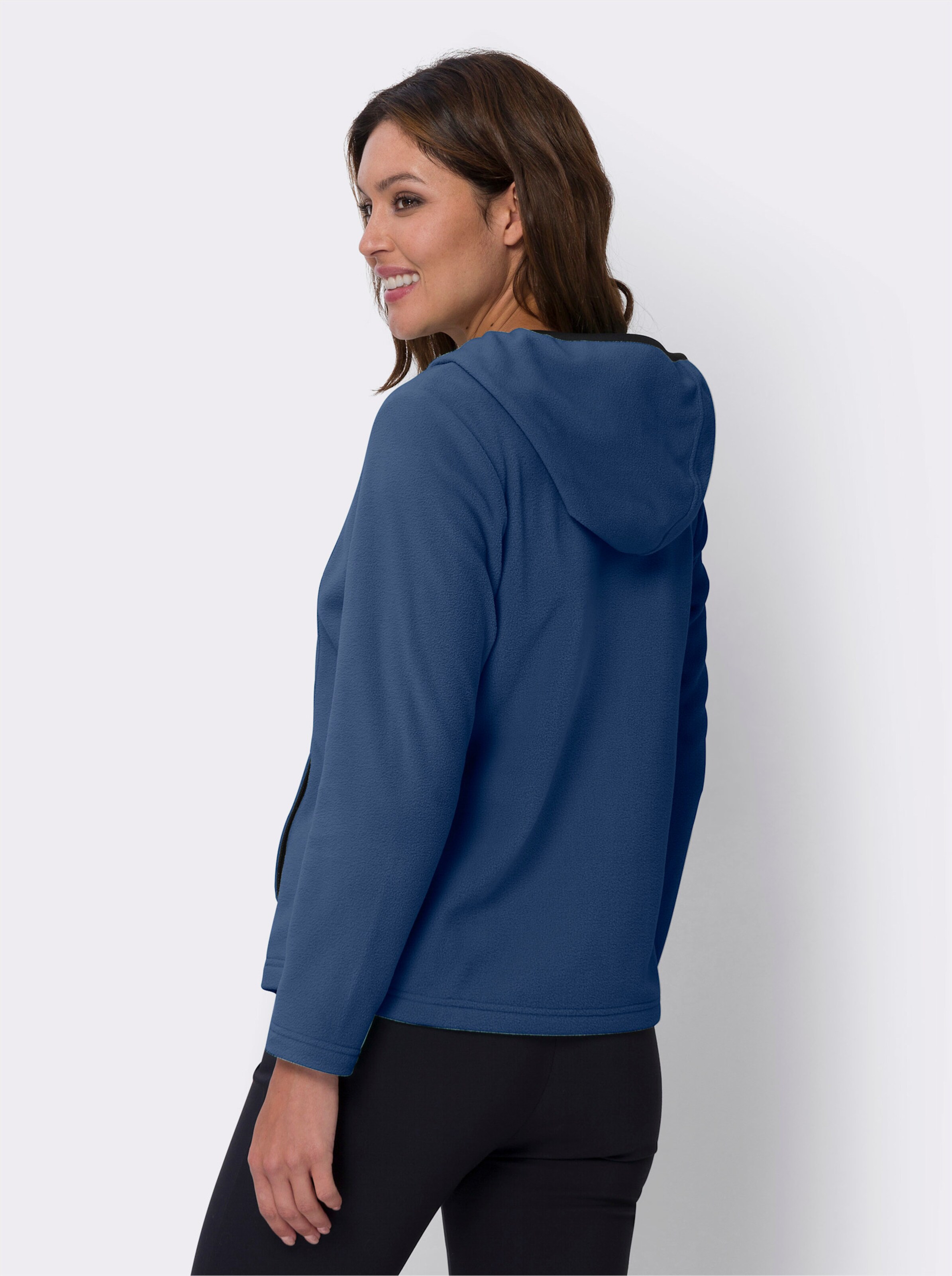 Fleecejacke mit Kontrast-Akzenten
