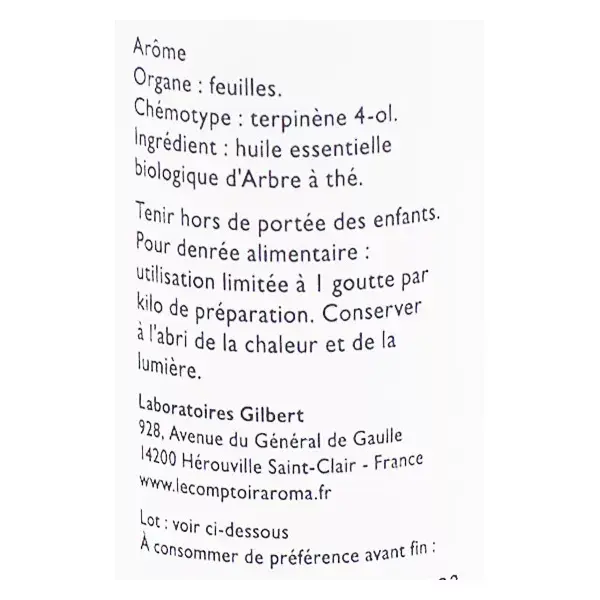 Le Comptoir Aroma Óleo Essencial Orgânico de Tea Tree 30ml
