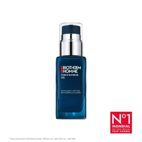 Biotherm Homme Supreme Force Gel Facial Reativador Antienvelhecimento para Rugas e Firmeza 50ml
