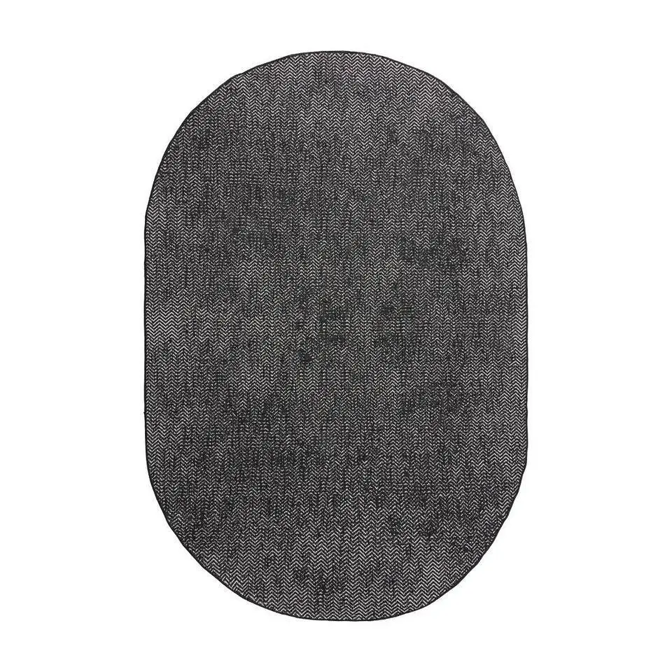 EVA Interior ovaal buitenkleed Dahl zwart - 340 x 240 cm
