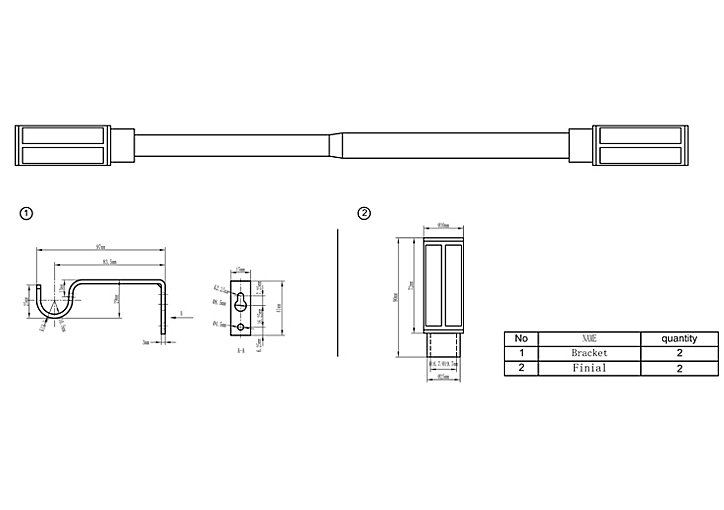 Barre à rideaux GoodHome Asian Stick métal satin Ø16/19mm x L.120/210 cm