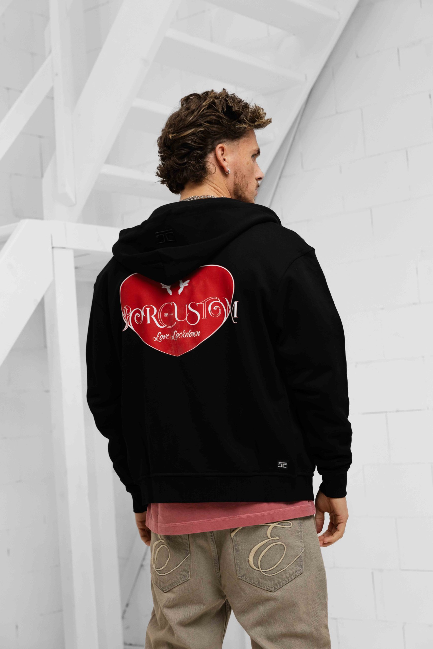 Jorcustom Lovelockdown Zipped Hoodie Heren Zwart