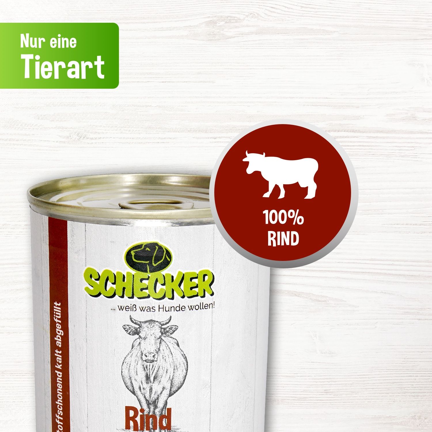 Schecker Nassfutter - 100% Rind PUR