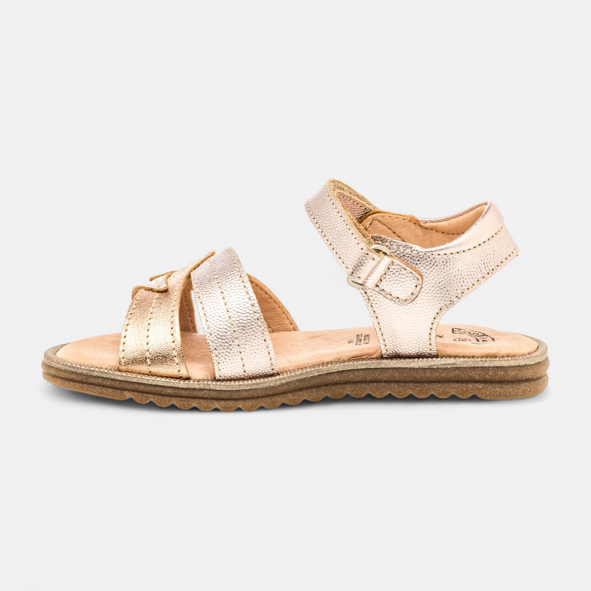 Nu-pieds Fille en cuir rose